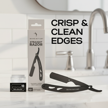 Load image into Gallery viewer, Beard Butler® Straight Razor for Men – Precision Stainless Steel Shaving Tool with 10 Double-sided Blades