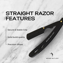 Load image into Gallery viewer, Beard Butler® Straight Razor for Men – Precision Stainless Steel Shaving Tool with 10 Double-sided Blades
