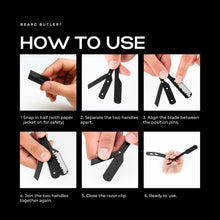 Load image into Gallery viewer, Beard Butler® Straight Razor for Men – Precision Stainless Steel Shaving Tool with 10 Double-sided Blades
