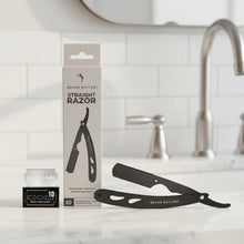 Load image into Gallery viewer, Beard Butler® Straight Razor for Men – Precision Stainless Steel Shaving Tool with 10 Double-sided Blades
