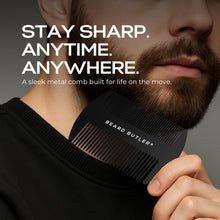 Load image into Gallery viewer, Beard Butler® - Ultra‑Slim Metal Beard Comb for Men – Stainless Steel Wallet Size, Dual‑Sided Teeth
